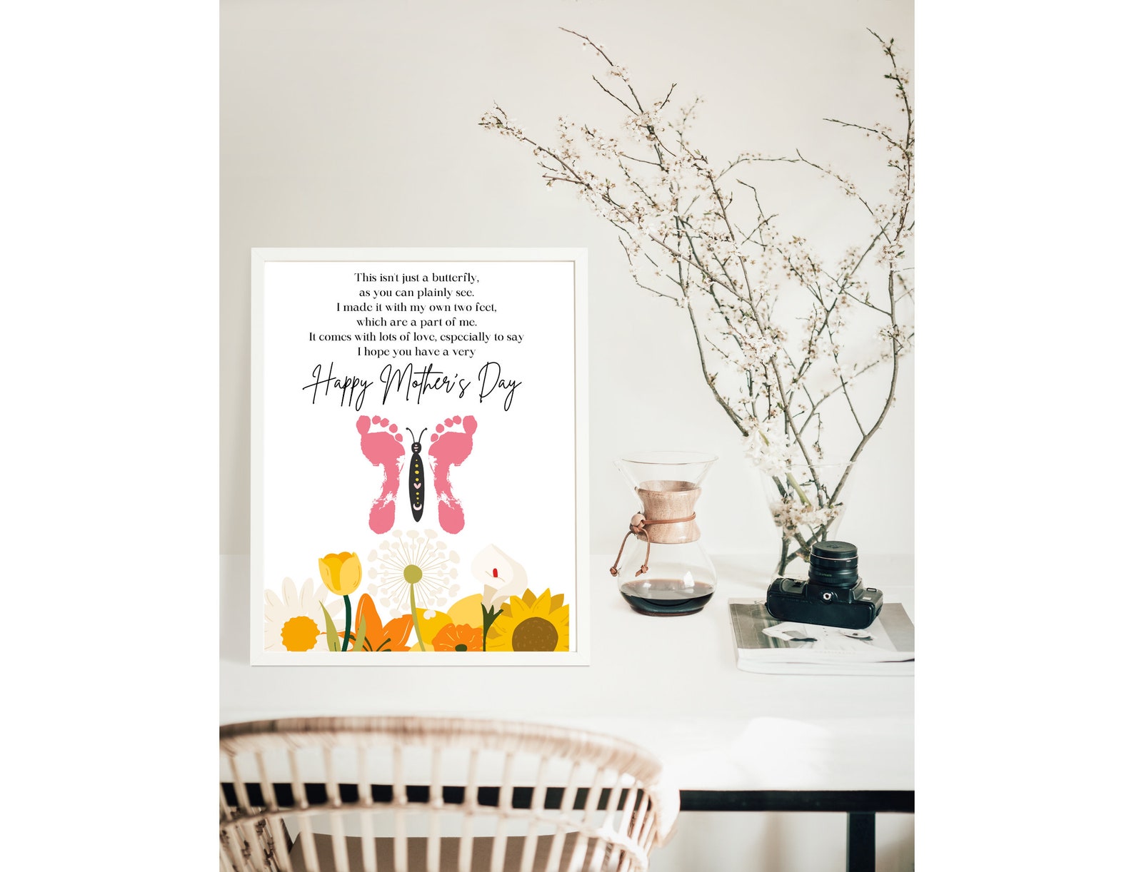 Handprint Art | Mother's Day Printable | Fingerprint Craft | | DIY Mother's Day Craft ...