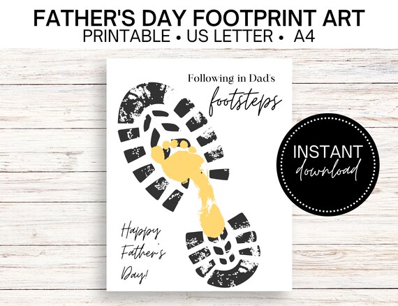 Father's Day Footprint Craft Father's Day Printable | Etsy