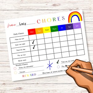 Printable Daily Checklist for Kids, Responsibility Chart, Chore Chart ...