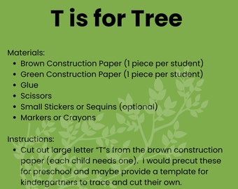 The Letter "T" - A Week of Exploration Kindergarten/PreK Homeschooling RESOURCE