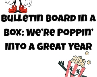 We are Poppin Into a Great Year Bulletin Board Kit | Printable Popcorn Theme Classroom Decor | Funny Teacher Bulletin Board
