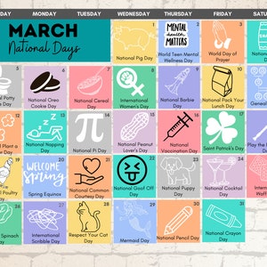 Printable May 2023 National Days Calendar Fun Family - Etsy
