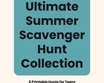 Summer Scavenger Hunt Bundle for Kids & Teens | 12 Printable Hunts | Indoor Outdoor Activities | No Prep Family Fun | Boredom Buster Pack
