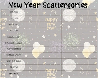 PRINTABLE SCATTERGORIES Game News Years Themed
