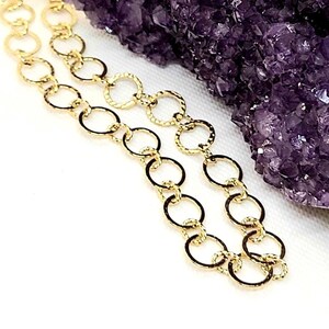 Full Circle – Vintage Chunky Gold Link Choker | 14" Textured Chain | Upcycled & Bold