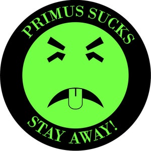 Primus Sucks Mr. Yuk Sticker, 2&quot; Round