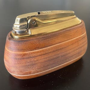 Ronson Table Lighter With Wooden Base. Varaflame Premier, Refurbished.