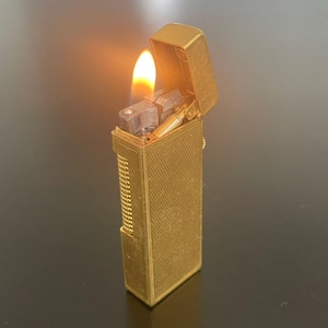 Dunhill Rollagas Lighter, Gold, Classic Barley Design, Refurbished