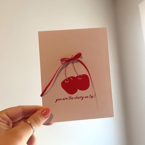 Você é a cereja do bolo, presente de despedida de solteira, presente de chá de panela, festa de cereja, cartão de cereja, cartão em branco