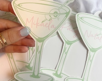 Martinis and bikinis, bridesmaids tags, bridesmaids proposals, bachelorette tags, gift tag, martini, bachelorette proposal, name tag