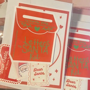 Kit de carta a Papá Noel, cartas a Papá Noel, actividad para la fiesta de Navidad, obsequio para la fiesta de Navidad, idea navideña para niños, Nochebuena, correo de Papá Noel