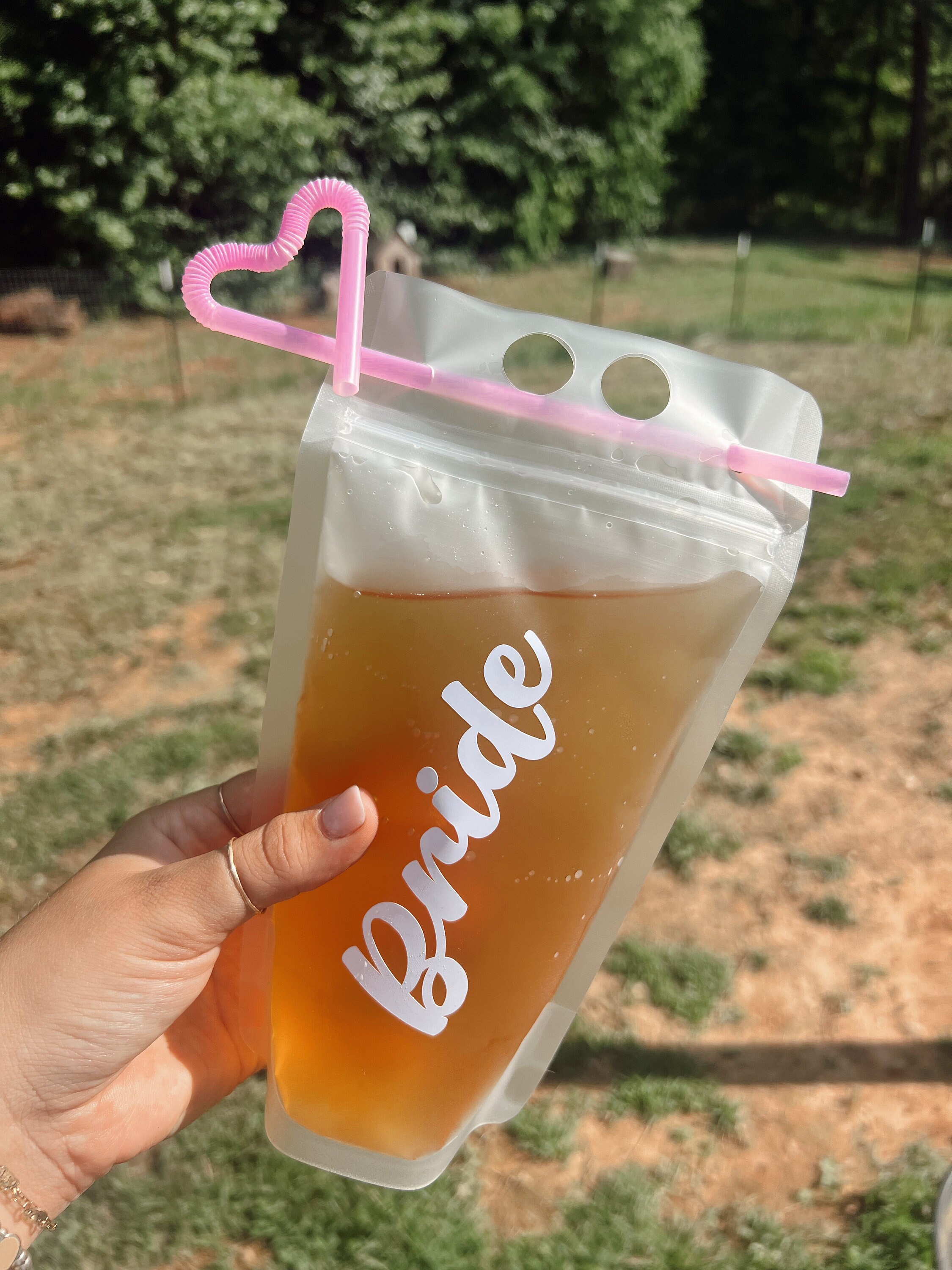 custom drink pouches bachelorette party favors drink pouches personalized drink pouch beach pouch with straw wedding drink pouch