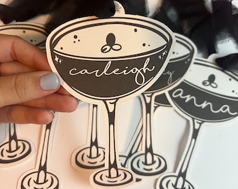 Martinis y bikinis, etiquetas para damas de honor, propuestas de damas de honor, etiquetas para despedidas de soltera, etiquetas para regalos, martinis espresso, despedidas de soltera, etiquetas con nombre