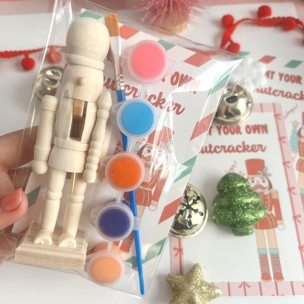 Christmas mini paint kit, nutcracker paint set, Christmas party favor, paint party, mini paint set, Christmas favor, stocking stuffer