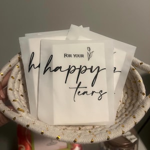 wedding tissue pack, happy tears, wedding favor, wedding guest, ceremony favor, happy tears tissue pack