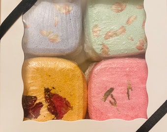 8-pack Gift Box, Dragon Fruit Berry, Blueberry Acai, Passion Fruit Guava, Mandarin, Shower Steamer, Shower Bomb, Shower Fizzies, Shower Melt