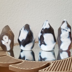 One Orca Agate Crystal Flame - You Pick