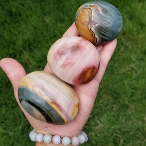 New Batch of Gorgeous Multi Colored Polychrome Jasper Palm - You Pick