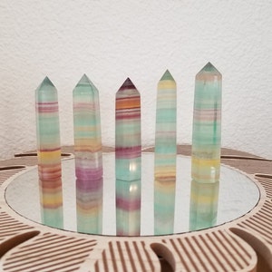 One Cotton Candy Colored Fluorite Tower with Sweet Banding - You Pick