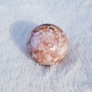 Carnelian Flower Agate Crystal Sphere with Pinks