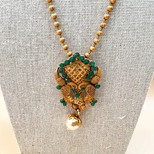 Gold plated necklace, Temple Jewelry, Indian Necklace, Traditional Necklace, Guttapusalu Necklace, Antique Necklace, Bollywood Jewelry