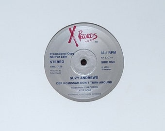 Suzy Andrews : Der Komissar-Don't Turn Around - 1982 Vintage Electronic Disco Vinyl LP - X Records XR-1203