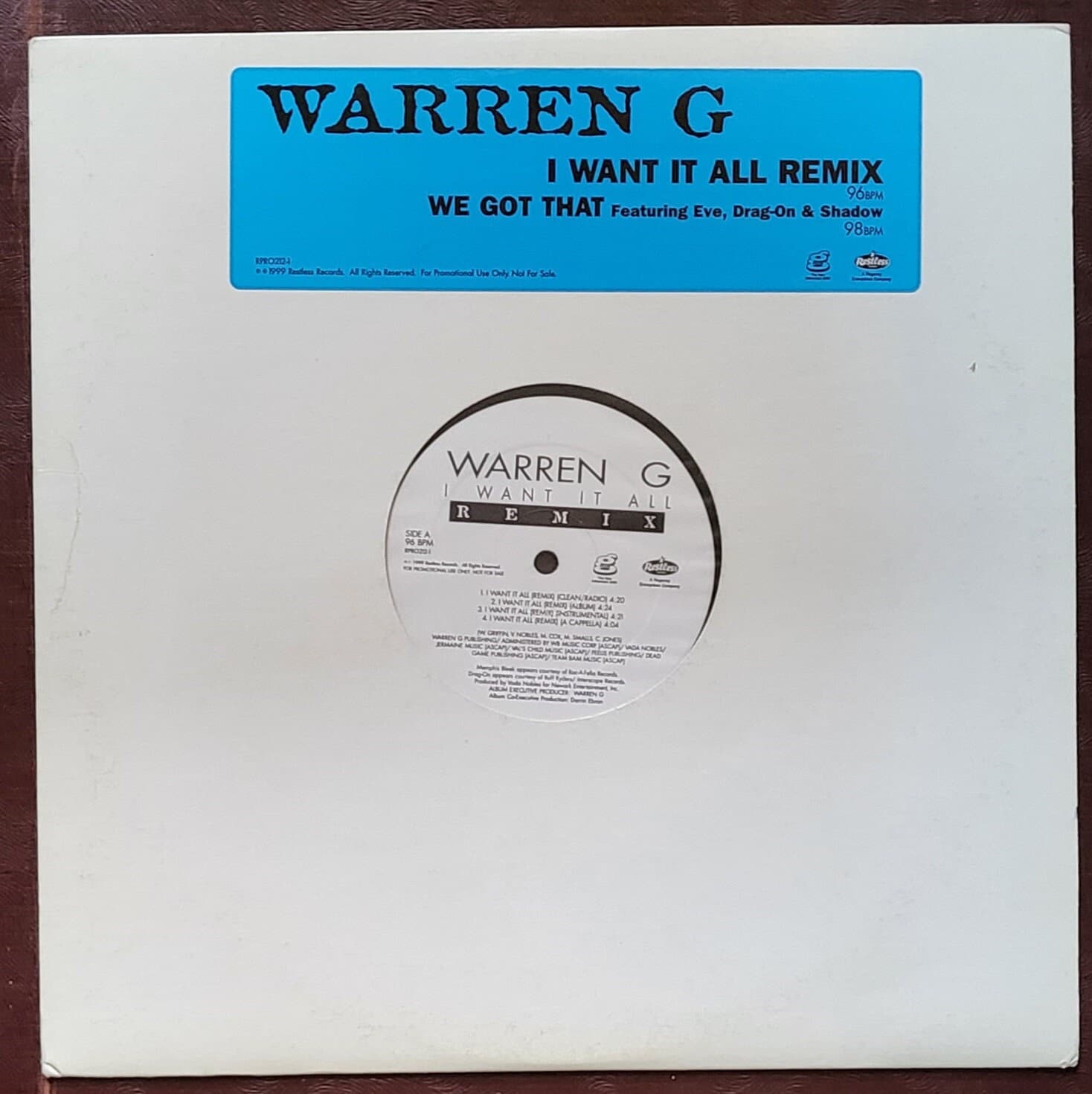 Warren G / I Want it all G-rap hiphop LP Warren G I Want it All Album