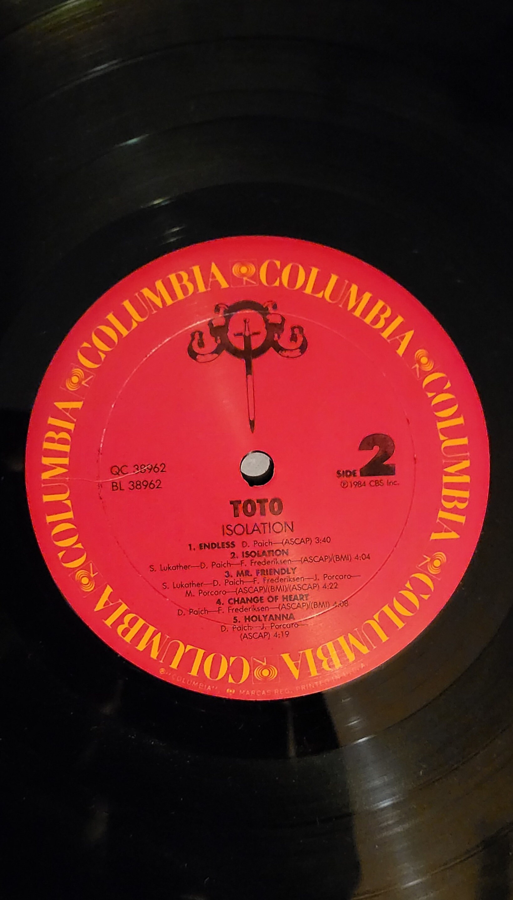 Toto - Isolation - 1984 Vintage Classic Pop/ Rock Vinyl LP Album