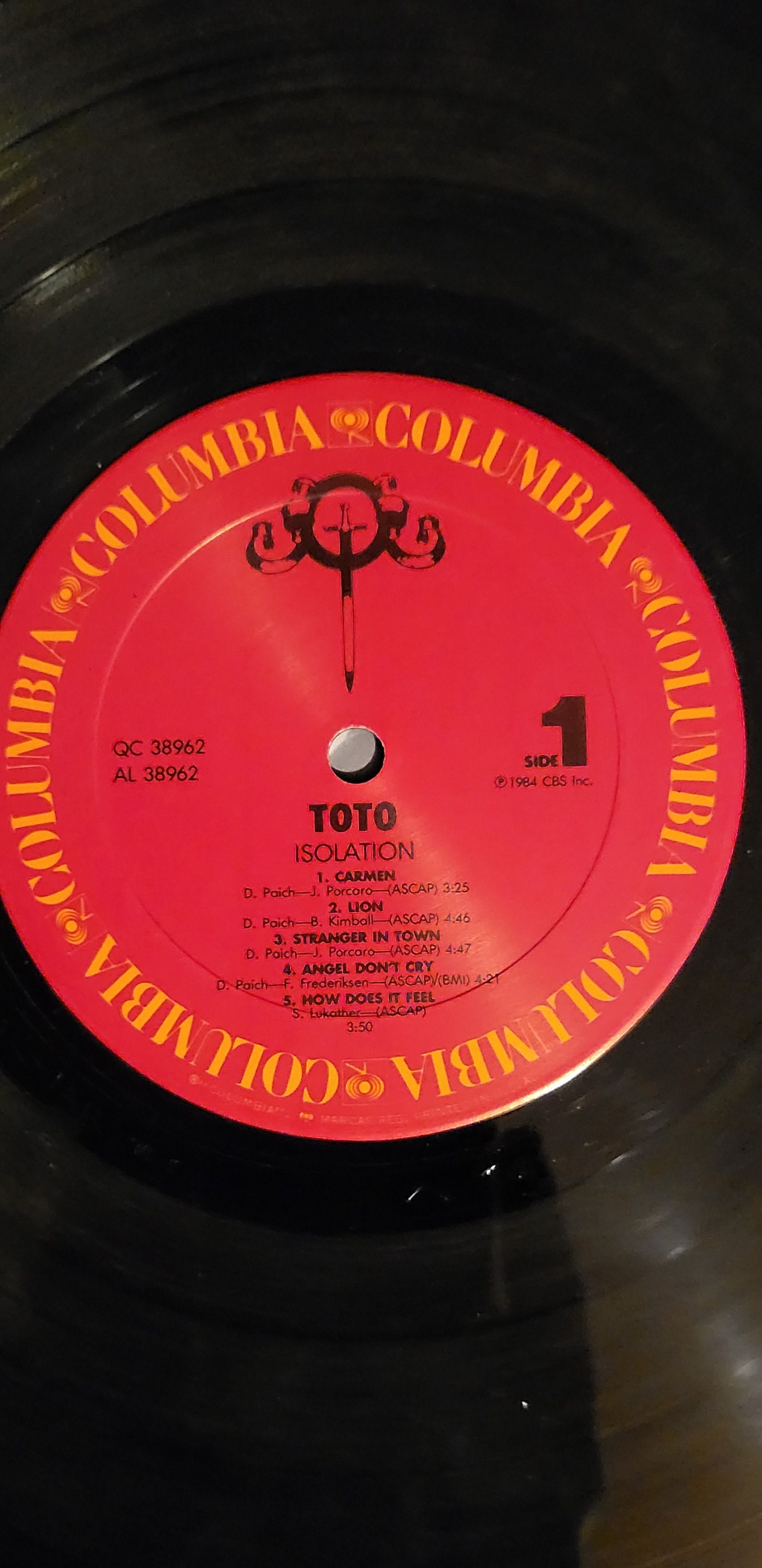 Toto - Isolation - 1984 Vintage Classic Pop/ Rock Vinyl LP Album