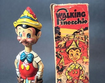 1939 MARX Walking Pinocchio Antique Disney Wind Up Toy