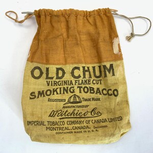 old chum tobacco OLD CHUM Virginia Smoking Pipe Tobacco Pouch, Tobacciana Collectible