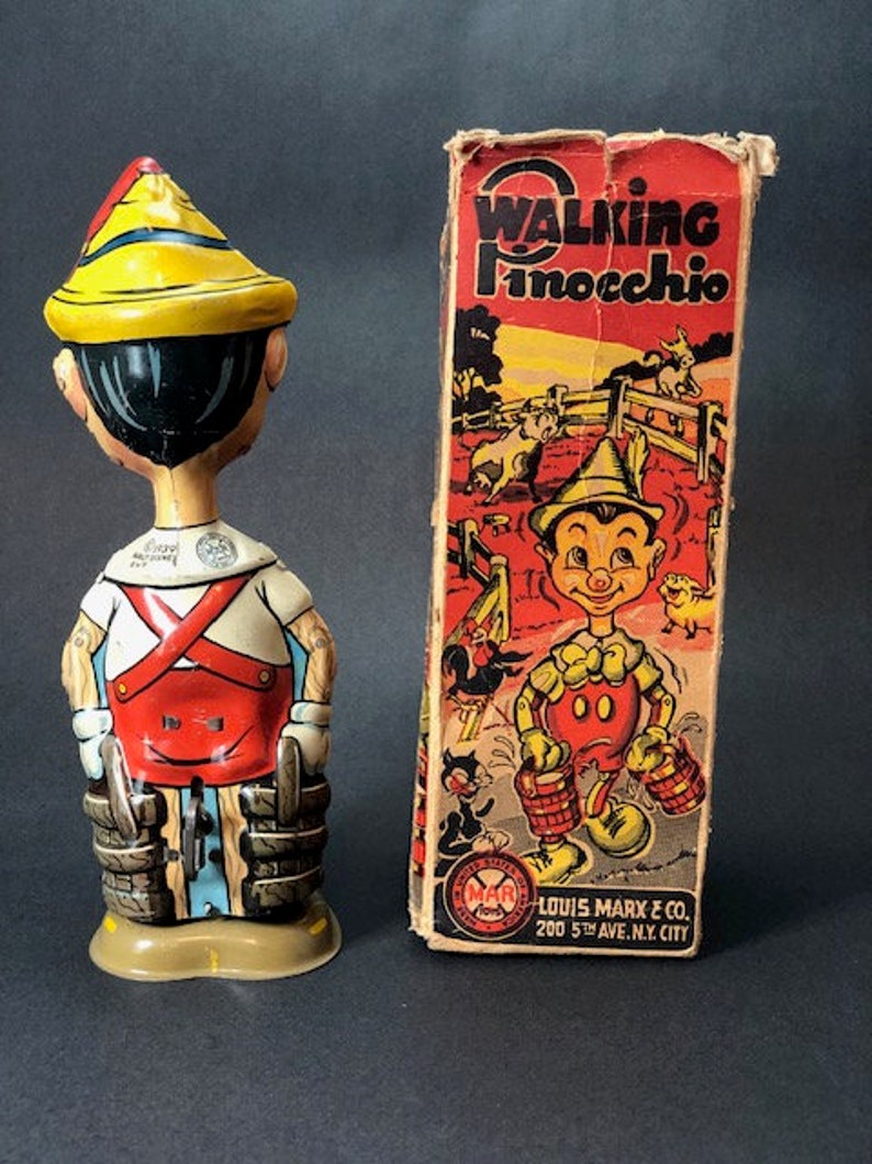 1939 MARX Walking Pinocchio Antique Disney Wind Up Toy image 3