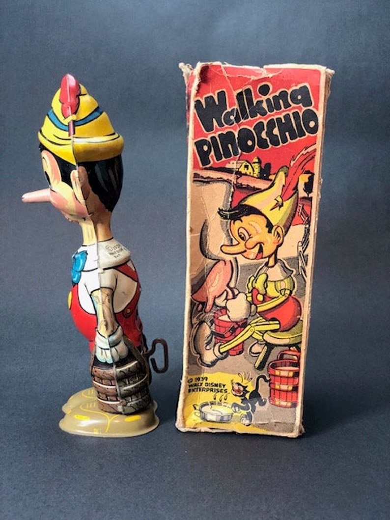 1939 MARX Walking Pinocchio Antique Disney Wind Up Toy image 2