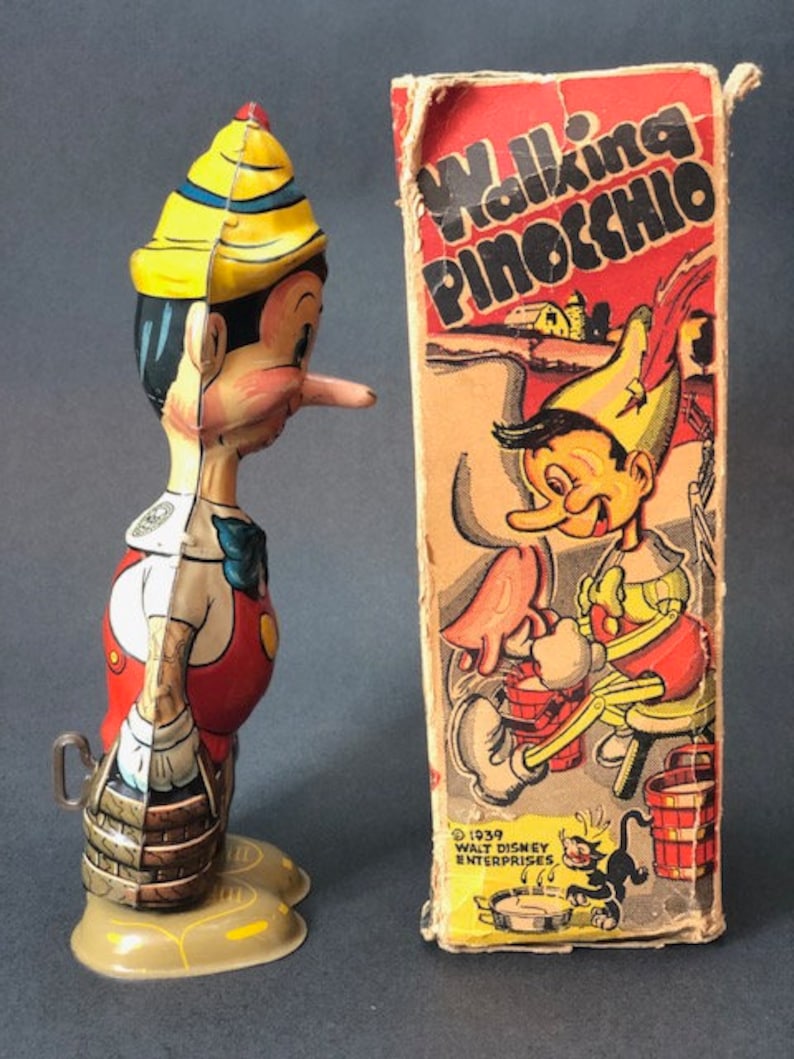 1939 MARX Walking Pinocchio Antique Disney Wind Up Toy image 4