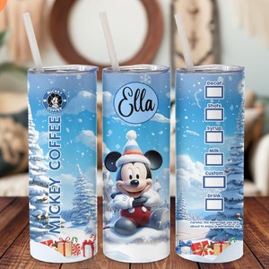カスタムディズニーミッキーコーヒータンブラー、クリスマスミッキーと仲間のタンブラー、ミッキータンブラー、ミニー、グーフィータンブラー、ウィンタードナルドダックタンブラー
