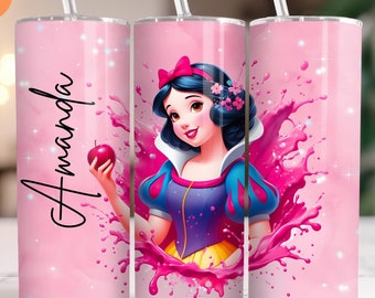 Snow White Princess Tumbler: Personalized Disney Drinkware (20oz Skinny)