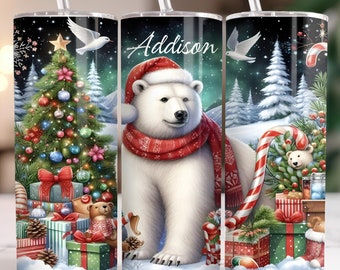 Kids Glitter Christmas Tumbler