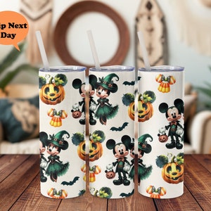 Vaso de Mickey y Minnie de Halloween, Vaso de calabaza de Halloween de Disney, Copa Mickey, Regalo de vaso, Regalo de Halloween, Vaso de fiesta de Halloween