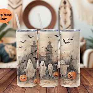 Vaso de calabaza de Halloween, Vaso de Halloween, Taza de viaje para mujeres, Vaso de bruja, Vaso de calabaza, Regalos de Halloween, Vaso de murciélagos de Halloween