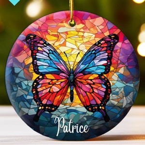 Custom Stained Glass Butterfly Ornament, Cute Butterfly, Christmas Keepsake,Decor, Ideal Gift for Butterfly Garden Lovers, Home Gifts