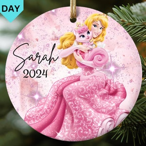 Princess Aurora Christmas Ornament ,Custom Sleeping Beauty Christmas ornament, Christmas Ornament, Disney Birthday Princess, Xmas Girl Gift