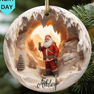 Décoration de père Noël personnalisée, décoration de père Noël, décoration de Noël, jolie décoration de père Noël, décoration de lampe du père Noël, décoration de Noël, père Noël effet 3D