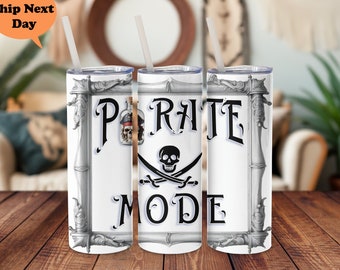 Pirate Mode Edelstahl personalisierte Becher, Schädel Geschenk