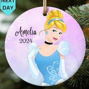 Cinderella Christmas Ornament, Princess Christmas Ornament, Girls Christmas ornament, Kids Christmas Ornament, Disney Birthday Girl Ornament