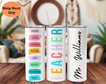 Personalized Teacher Tumbler, Stainless Steel, Thank You Gift