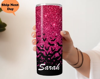 Halloween Bats Tumbler, Halloween Glitter Tumbler, Halloween Gift, Funny Halloween , Halloween Gift, Flying Bats Tumbler, Halloween Tumbler