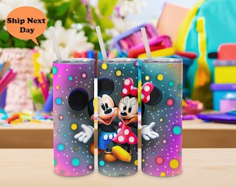 Vaso personalizado de Disney: Pareja de Mickey y Minnie - Acero inoxidable de 20 oz