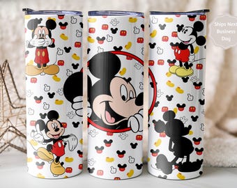 Mickey Mouse Personalized 20oz Stainless Steel Skinny Tumbler Disney Travel Cup Gift