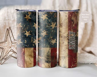 Vaso térmico personalizado American Heritage / Vaso delgado de 20 oz con la bandera / 4 de julio