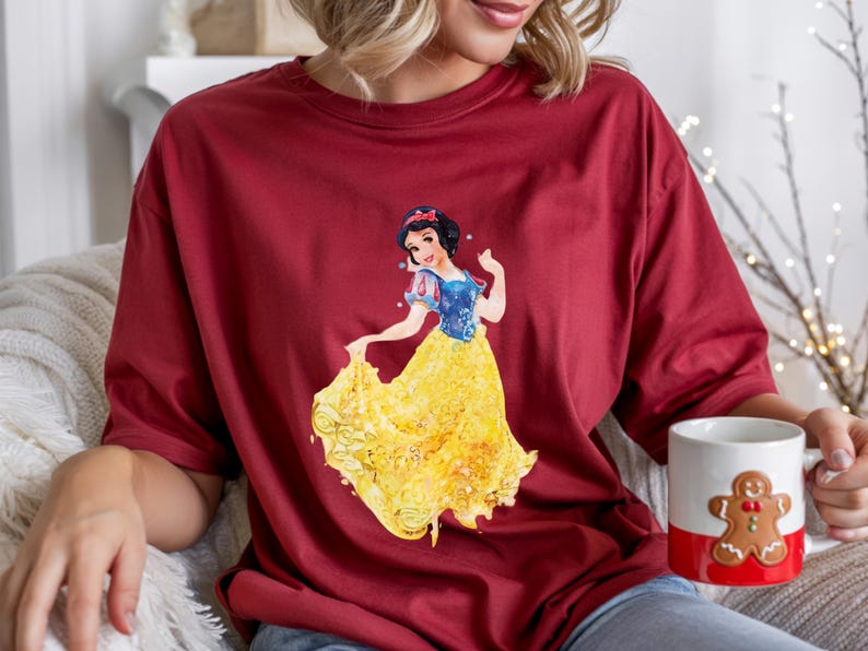 Fairy Tale Outfit Kids Girl Cotton T-Shirt, Ariel The Little Mermaid, Birthday Gift Cardinal